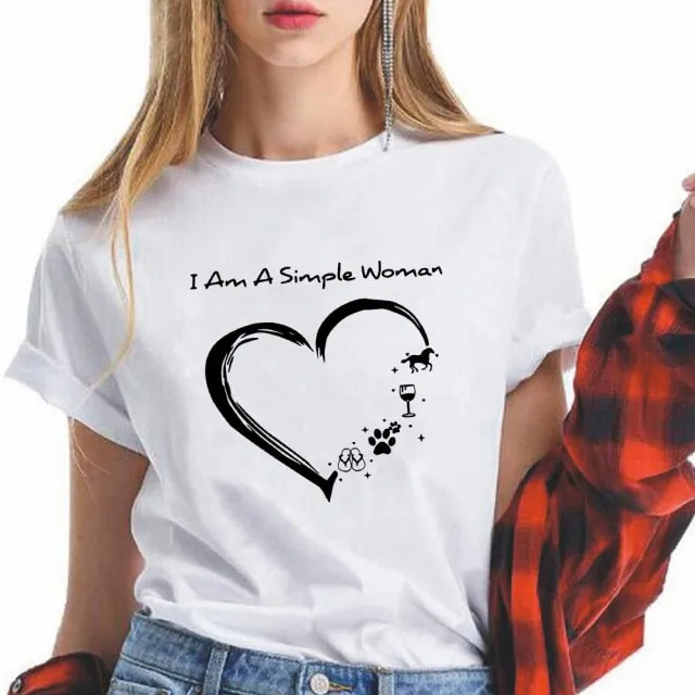 Summer leopard print/plaid heart women's T-shirt