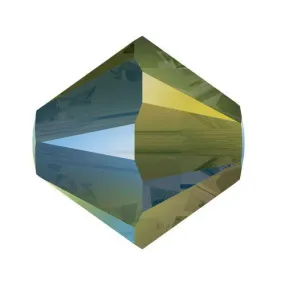 Swarovski 5328 4mm Xilion Bicone - Crystal Iridescent Green