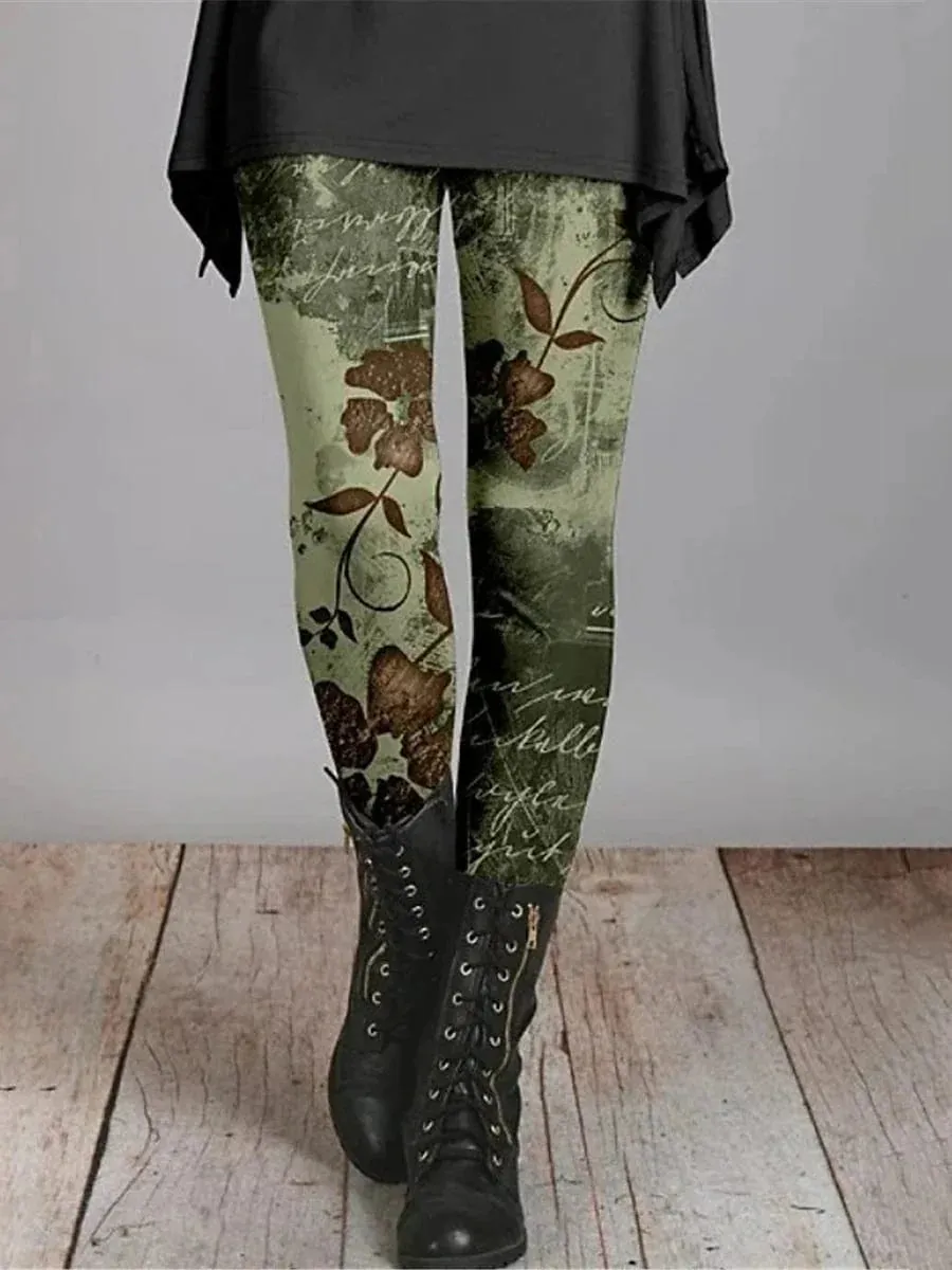 Vintage Ethnic Style Women's Full-Length Printed Leggings