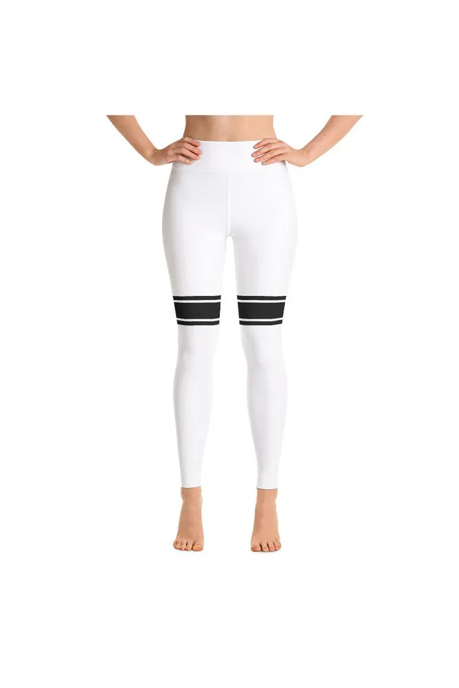 White Banded Yoga Leggings