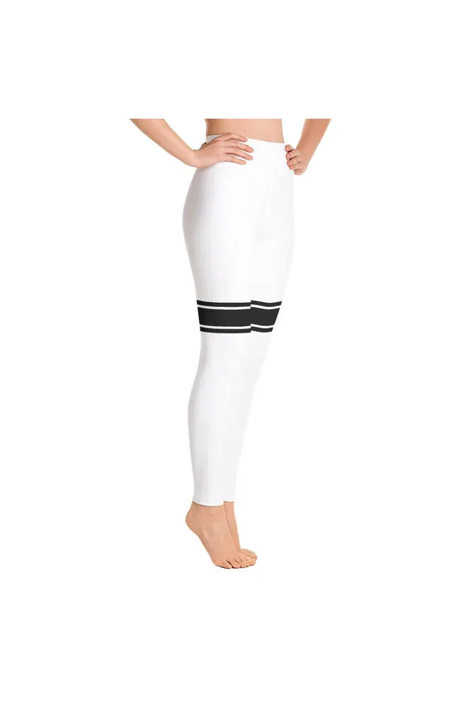 White Banded Yoga Leggings