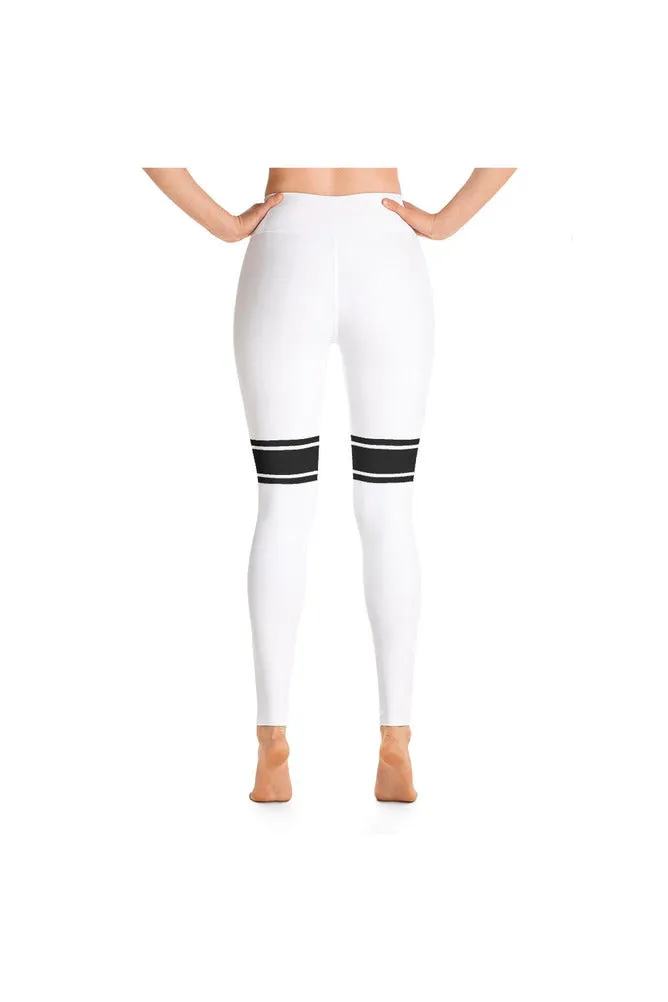 White Banded Yoga Leggings